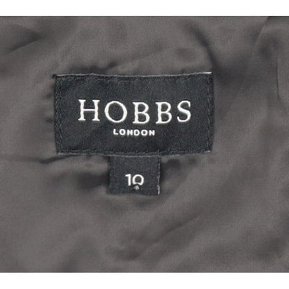 Hobbs Women Grey UK 10 Wool Pencil Dress Short Sleeve Workwear