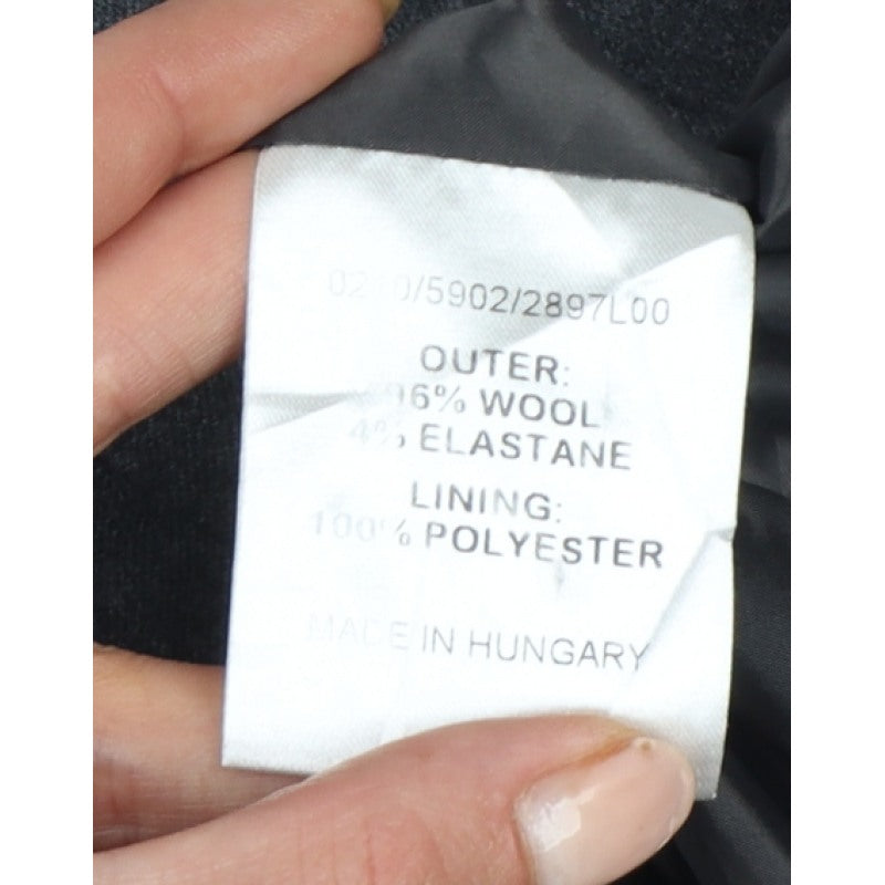 Hobbs Women Grey UK 10 Wool Pencil Dress Short Sleeve Workwear