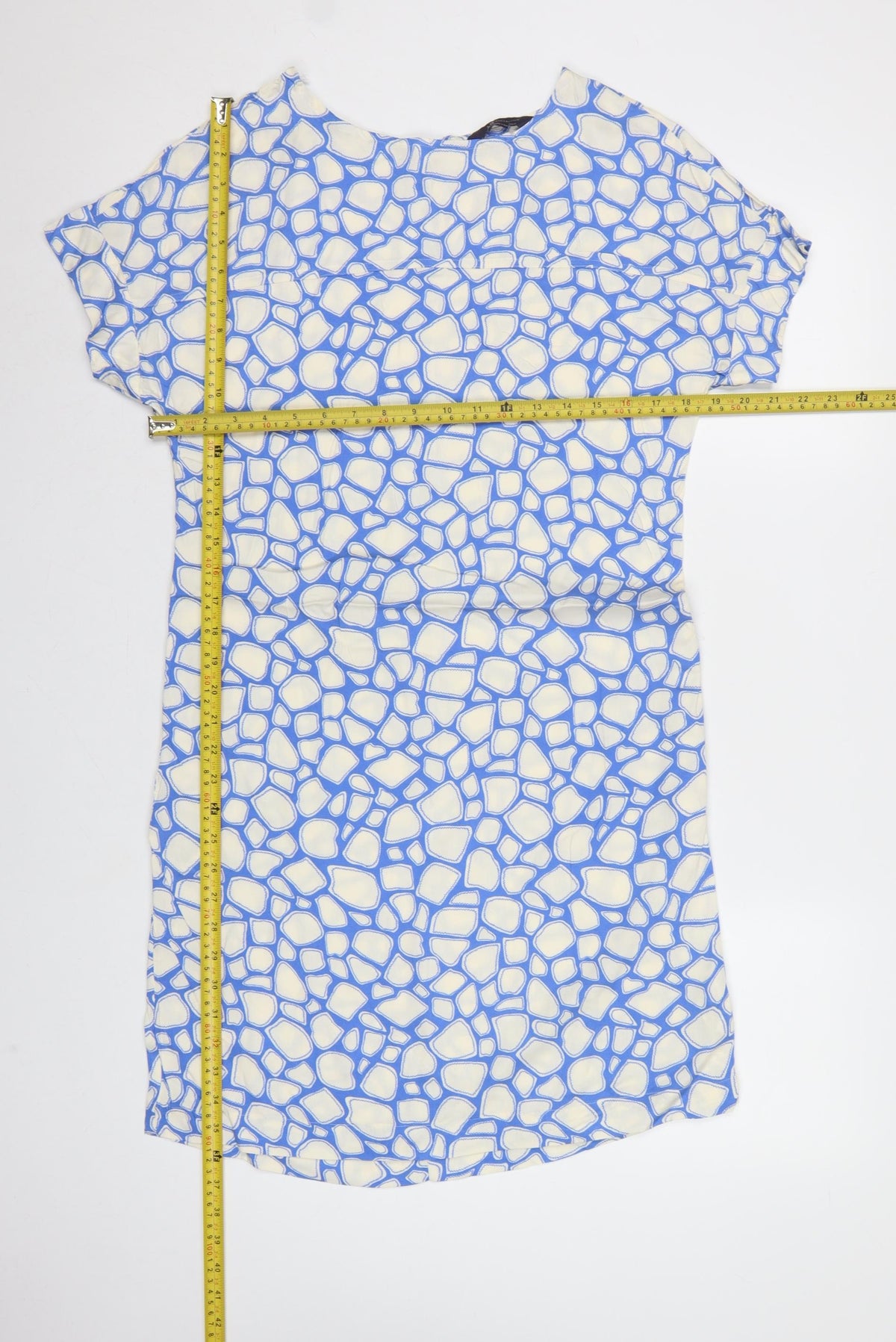 Marks & Spencer Women Blue Geometric UK 8 Shift Mini Dress