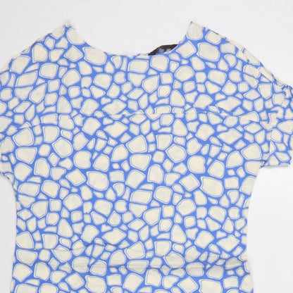 Marks & Spencer Women Blue Geometric UK 8 Shift Mini Dress