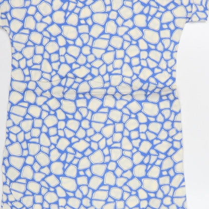 Marks & Spencer Women Blue Geometric UK 8 Shift Mini Dress