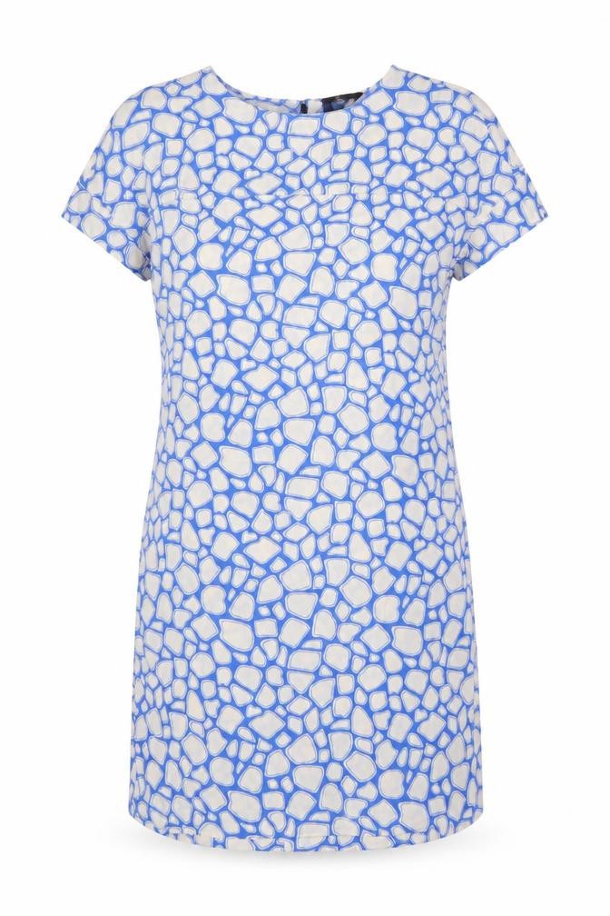 Marks & Spencer Women Blue Geometric UK 8 Shift Mini Dress