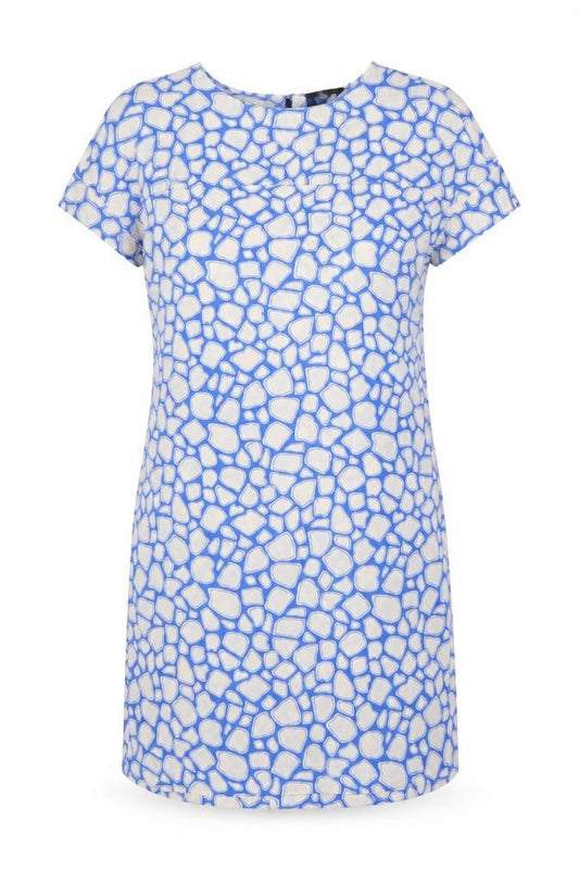 Marks & Spencer Women Blue Geometric UK 8 Shift Mini Dress