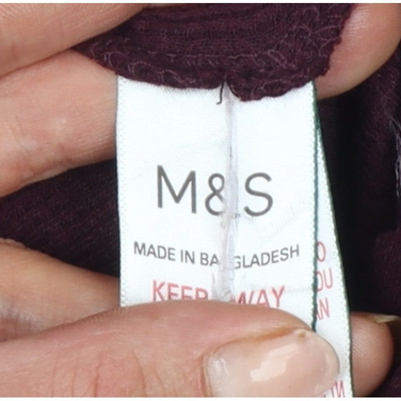 Marks and Spencer Men Purple M Drawstring Jersey Lounge Pants