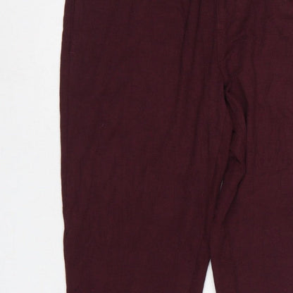 Marks & Spencer Men Red M Ribbed Drawstring Lounge Pyjama Pants