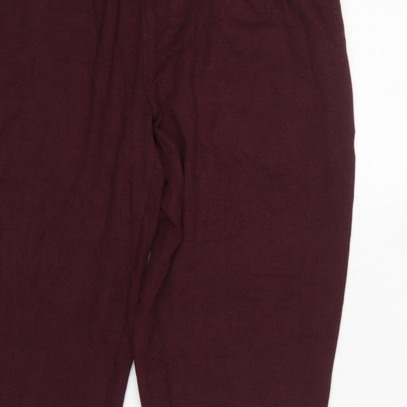 Marks & Spencer Men Red M Ribbed Drawstring Lounge Pyjama Pants