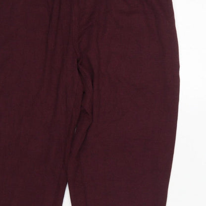 Marks & Spencer Men Red M Ribbed Drawstring Lounge Pyjama Pants
