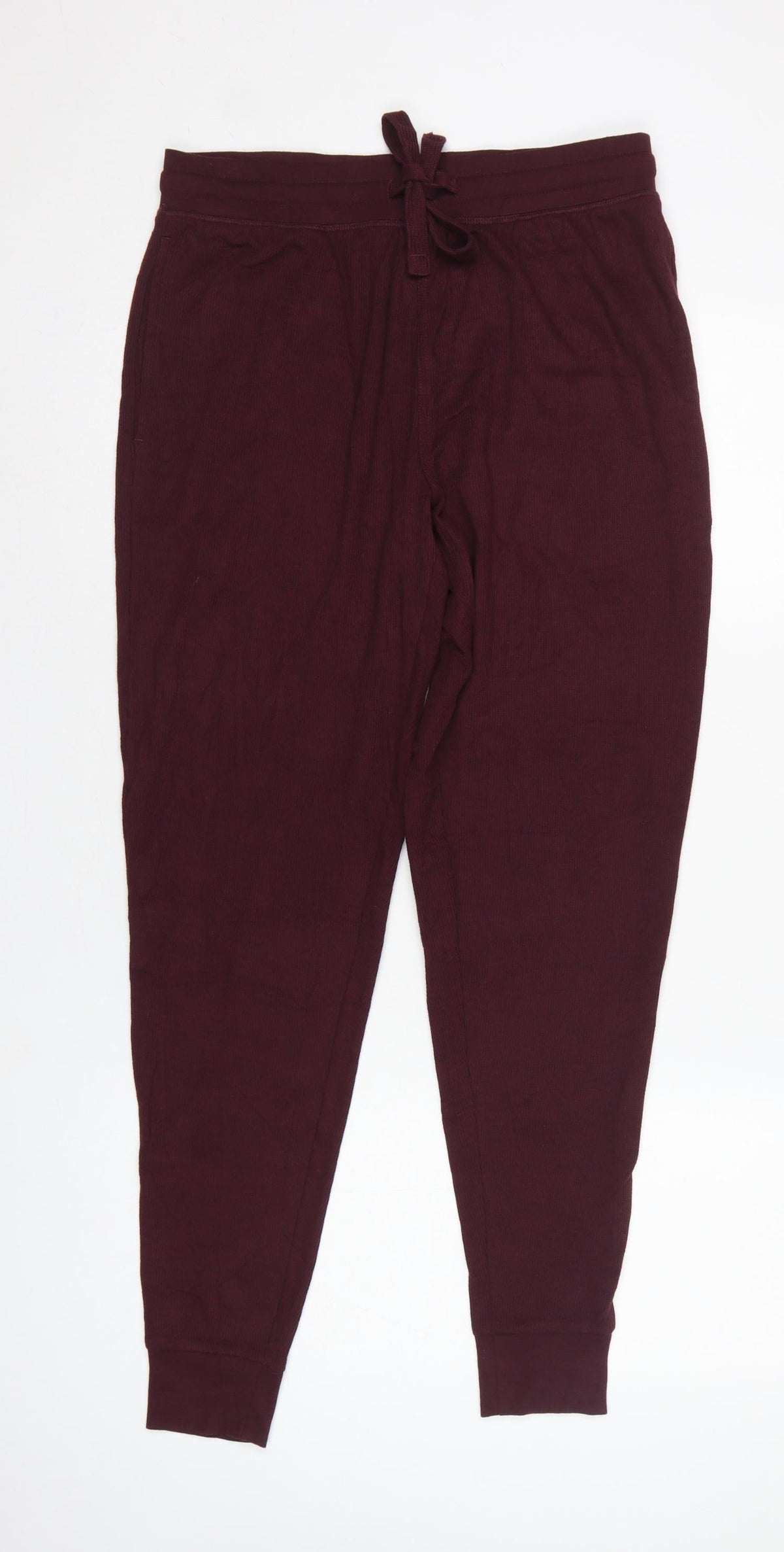 Marks & Spencer Men Red M Ribbed Drawstring Lounge Pyjama Pants