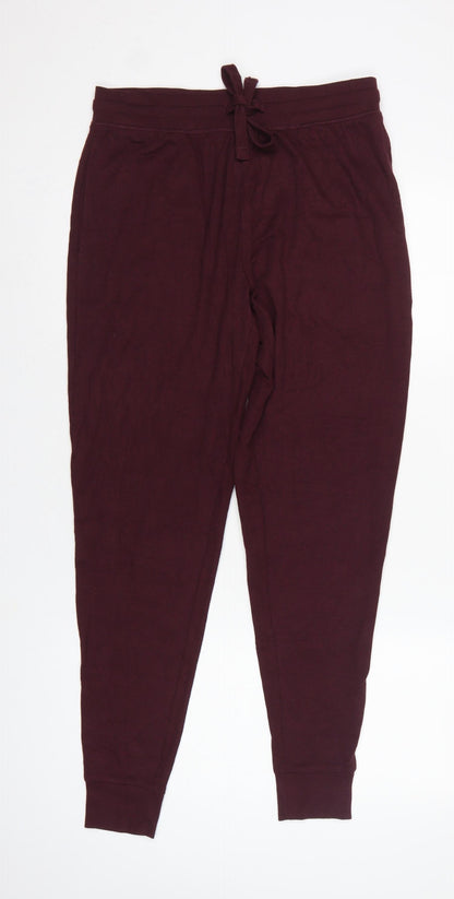 Marks & Spencer Men Red M Ribbed Drawstring Lounge Pyjama Pants