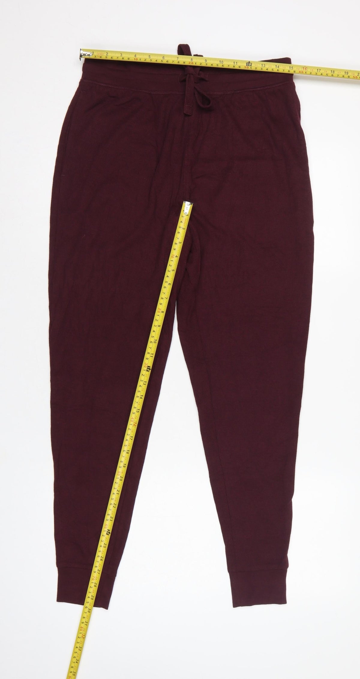 Marks & Spencer Men Red M Ribbed Drawstring Lounge Pyjama Pants