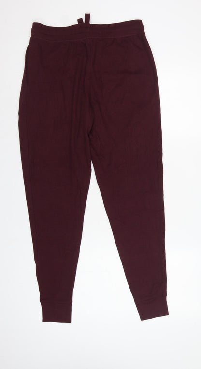Marks & Spencer Men Red M Ribbed Drawstring Lounge Pyjama Pants