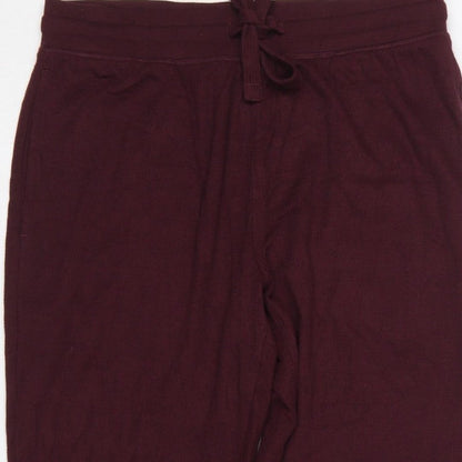Marks & Spencer Men Red M Ribbed Drawstring Lounge Pyjama Pants