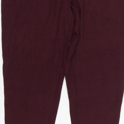 Marks & Spencer Men Red M Ribbed Drawstring Lounge Pyjama Pants