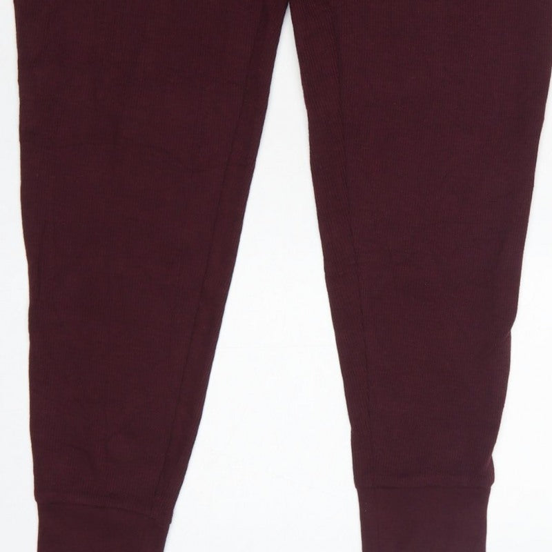 Marks & Spencer Men Red M Ribbed Drawstring Lounge Pyjama Pants