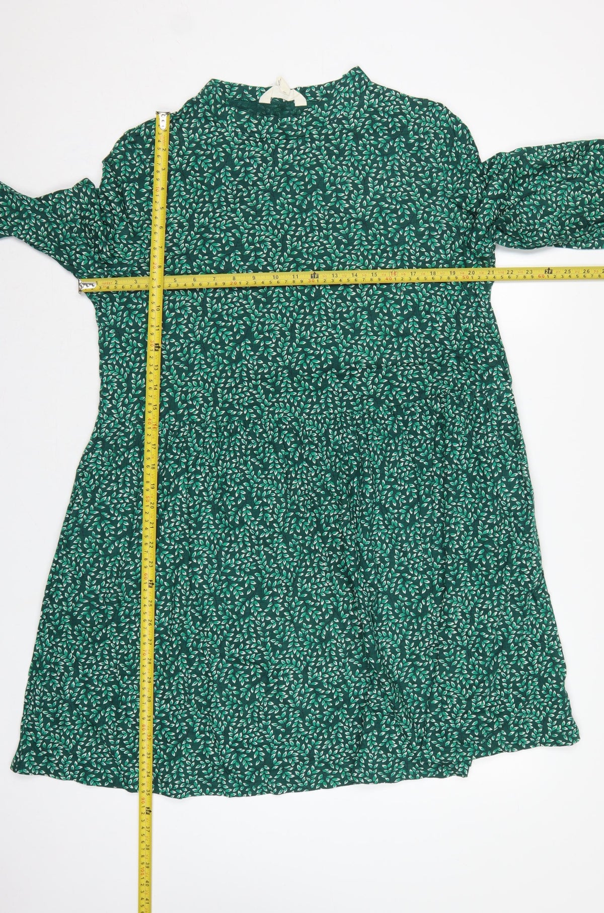 Seasalt Cornwall Women Green Leaf Print UK 14 A-Line Cotton Dress