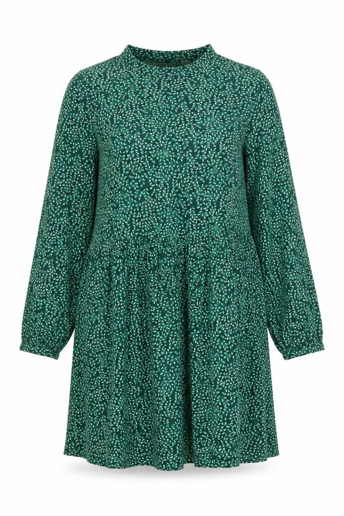 Seasalt Cornwall Women Green Leaf Print UK 14 A-Line Cotton Dress