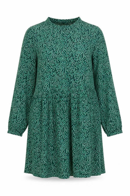 Seasalt Cornwall Women Green Leaf Print UK 14 A-Line Cotton Dress