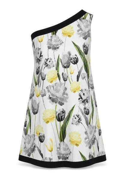 Ted Baker Women Multicoloured Floral One Shoulder A-Line Dress UK 10