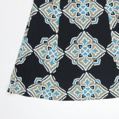 Coast Women Black Geometric Strapless A-Line Dress Size 8
