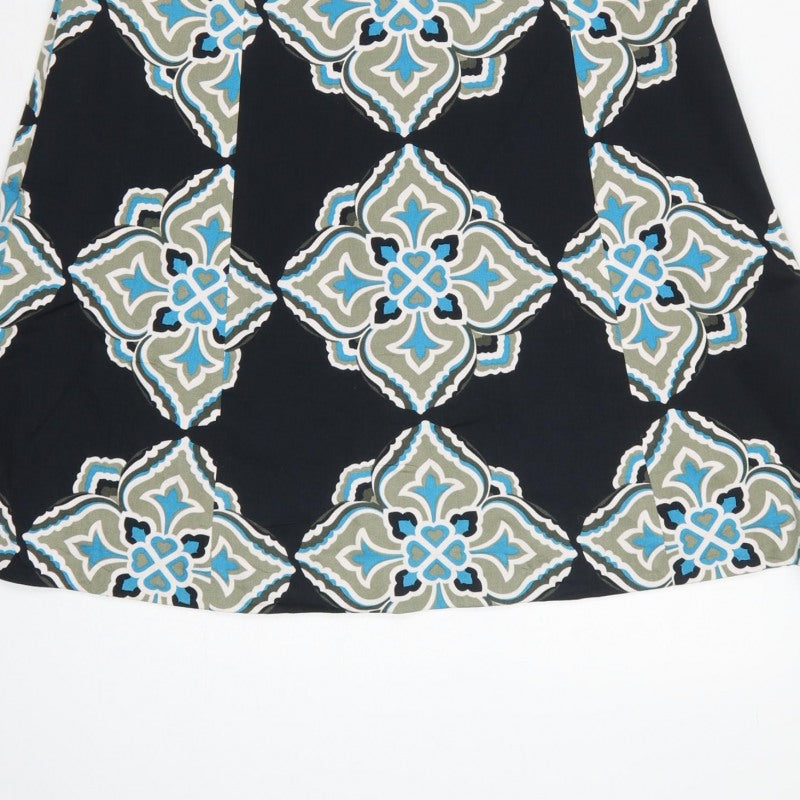 Coast Women Black Geometric Strapless A-Line Dress Size 8