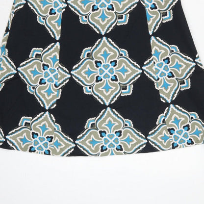 Coast Women Black Geometric Strapless A-Line Dress Size 8