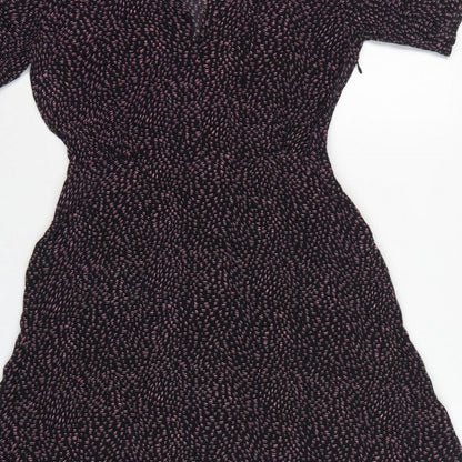 & Other Stories Women Black Pink UK 10 Fit & Flare Collared Dress