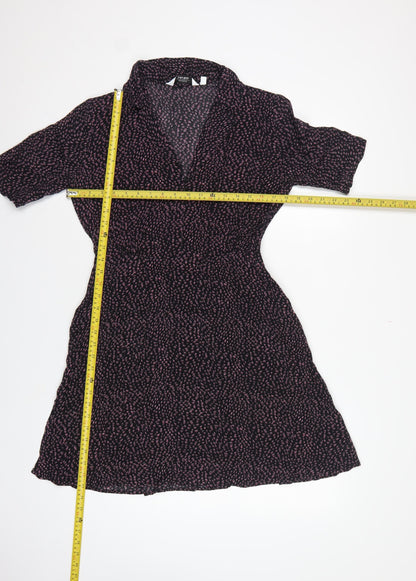 & Other Stories Women Black Pink UK 10 Fit & Flare Collared Dress