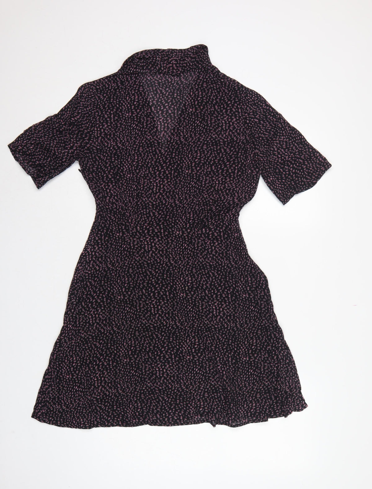 & Other Stories Women Black Pink UK 10 Fit & Flare Collared Dress