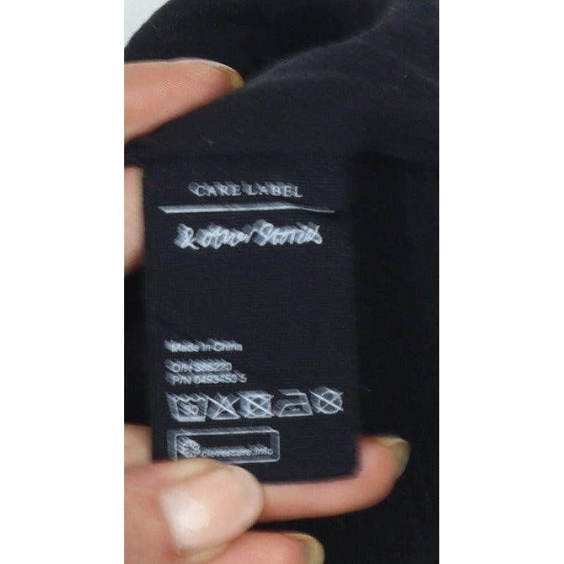 & Other Stories Women Black Pink UK 10 Fit & Flare Collared Dress