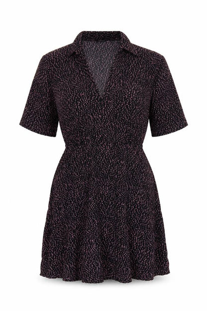 & Other Stories Women Black Pink UK 10 Fit & Flare Collared Dress