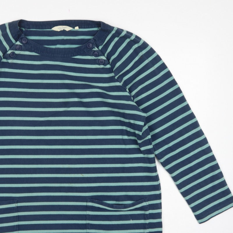 Seasalt Cornwall Women Blue Striped UK 20 Organic Cotton Tamper Tunic