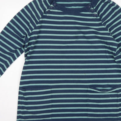 Seasalt Cornwall Women Blue Striped UK 20 Organic Cotton Tamper Tunic