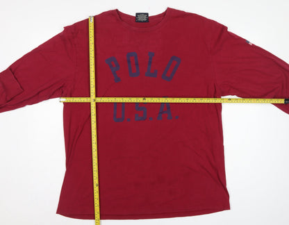 Polo Sport Ralph Lauren Men’s Red L USA Graphic Long Sleeve T-Shirt