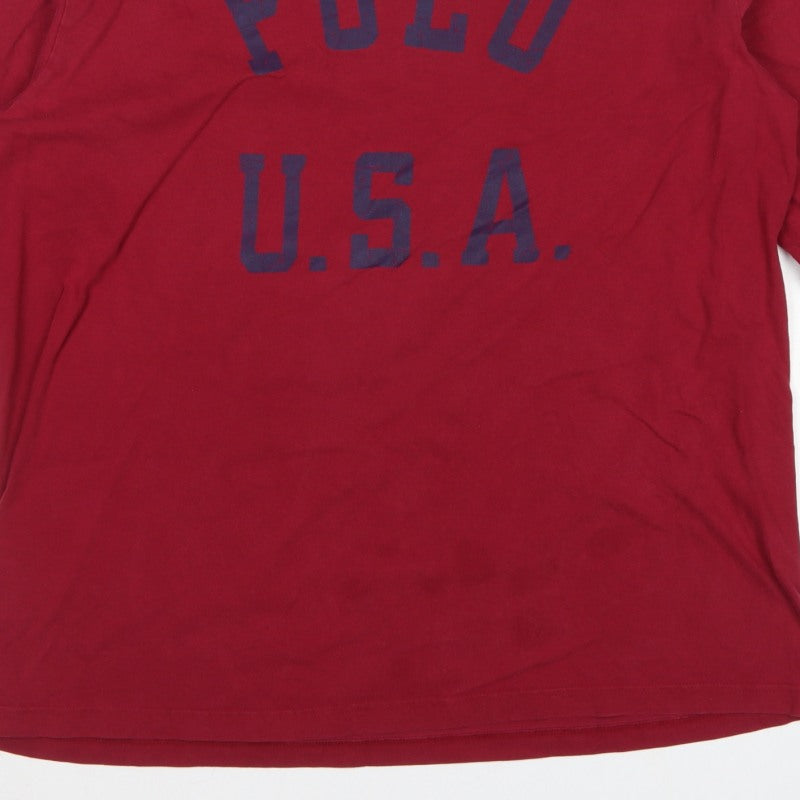Polo Sport Ralph Lauren Men’s Red L USA Graphic Long Sleeve T-Shirt