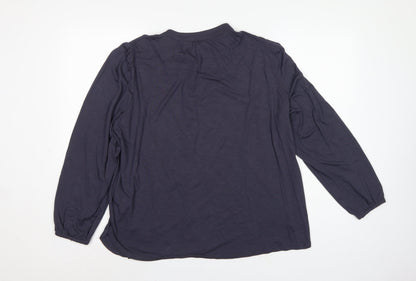 Marks and Spencer Women Blue UK 12 Modal Balloon Sleeve Blouse