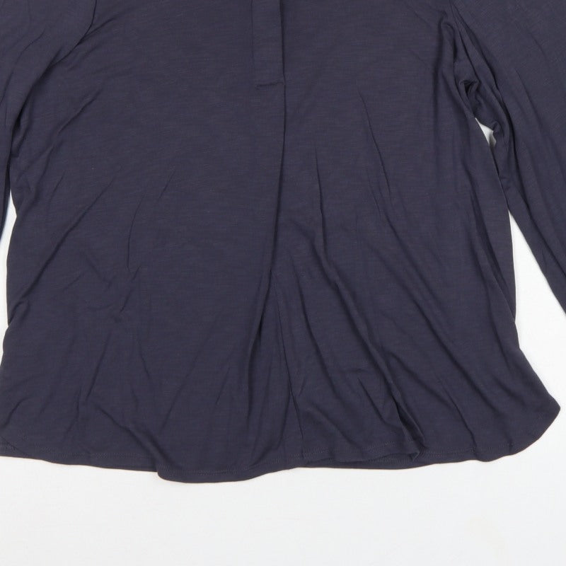 Marks and Spencer Women Blue UK 12 Modal Balloon Sleeve Blouse