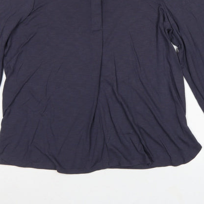 Marks and Spencer Women Blue UK 12 Modal Balloon Sleeve Blouse