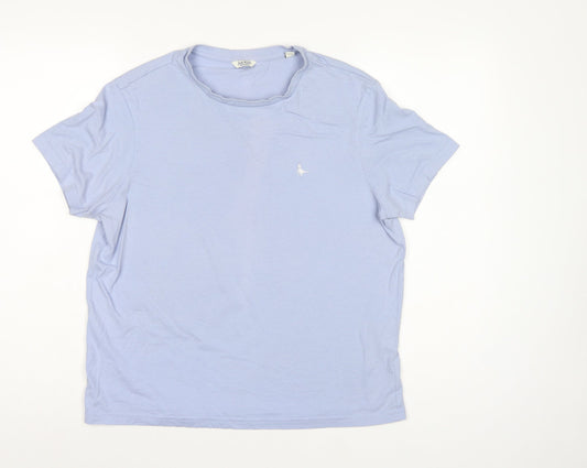 Jack Wills Women’s Blue UK 10 Basic Logo Jersey T-Shirt