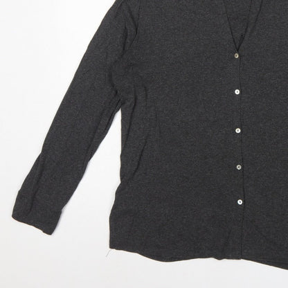 White Label Women’s Grey UK 14 Basic Collared Long Sleeve Button-Up Shirt