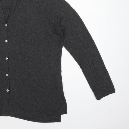 White Label Women’s Grey UK 14 Basic Collared Long Sleeve Button-Up Shirt