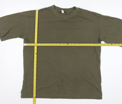 Topshop Women Green XS Basic Cotton Raglan Short Sleeve T-Shirt