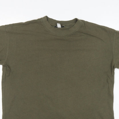 Topshop Women Green XS Basic Cotton Raglan Short Sleeve T-Shirt