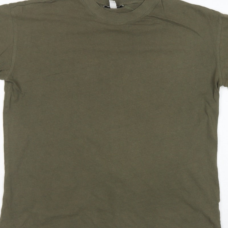 Topshop Women Green XS Basic Cotton Raglan Short Sleeve T-Shirt