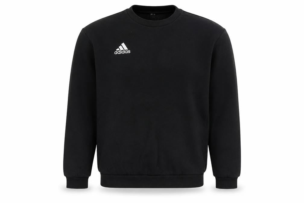 Adidas Men Black S Pullover Crew Neck Logo Sweatshirt
