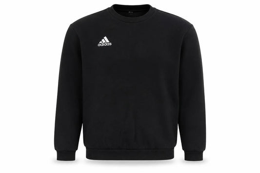 Adidas Men Black S Pullover Crew Neck Logo Sweatshirt