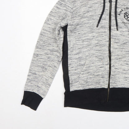 Pink Soda Sport Women Grey UK 8 Full Zip Hooded Logo Hoodie