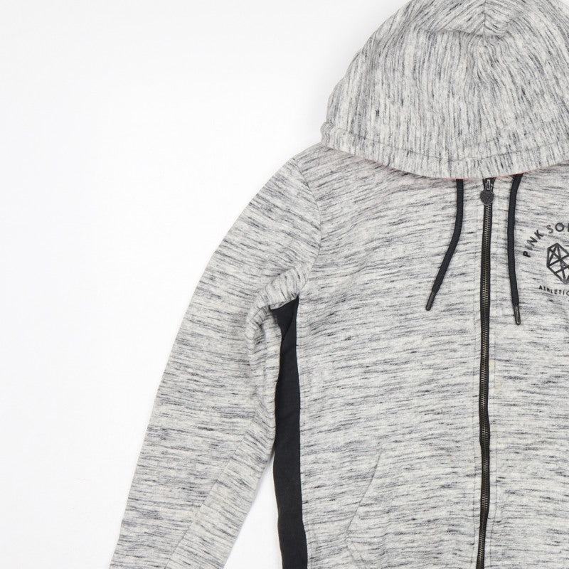 Pink Soda Sport Women Grey UK 8 Full Zip Hooded Logo Hoodie