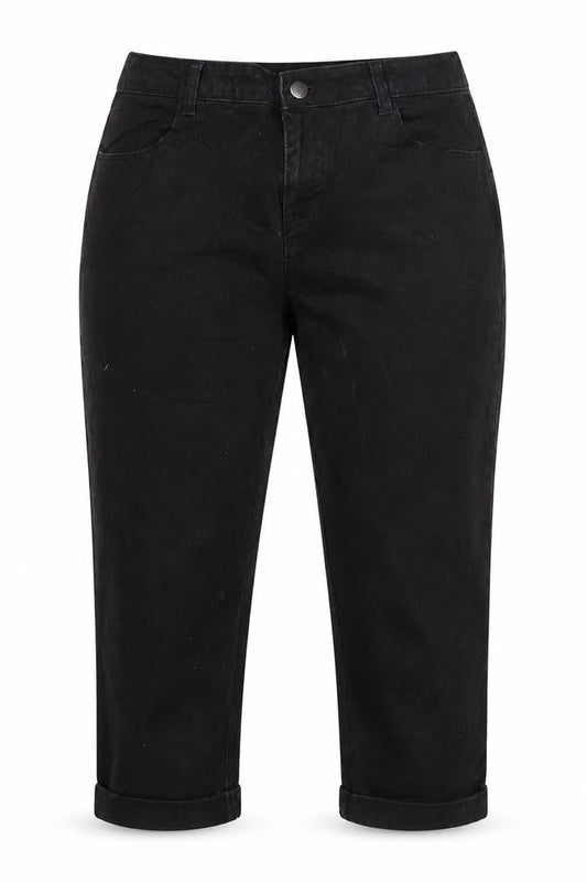 DP Denim Women’s Black UK 14 High Rise Mom Jeans Cuffed
