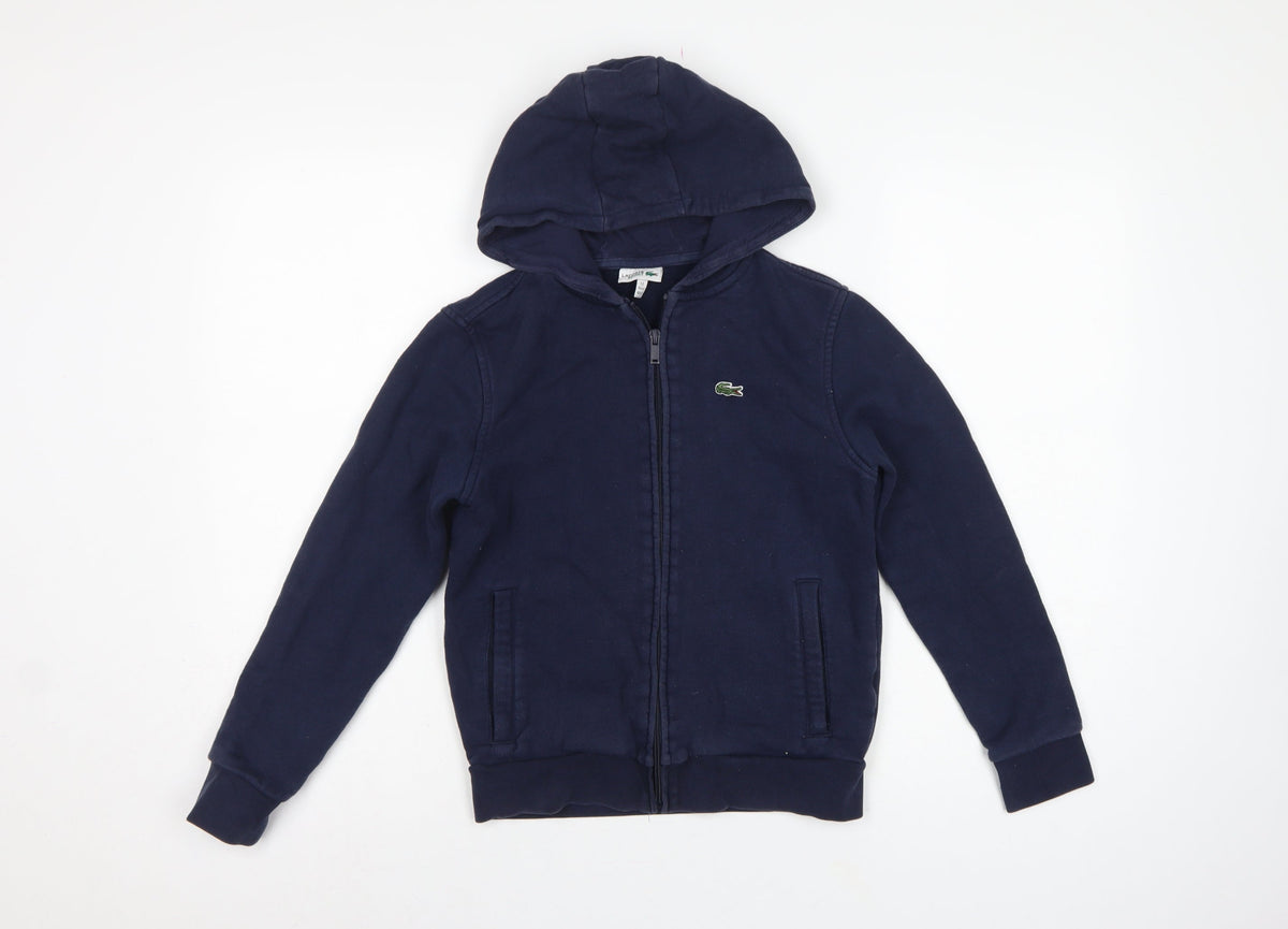 Lacoste Sport Boys Blue 12 Years Full Zip Hooded Logo Hoodie