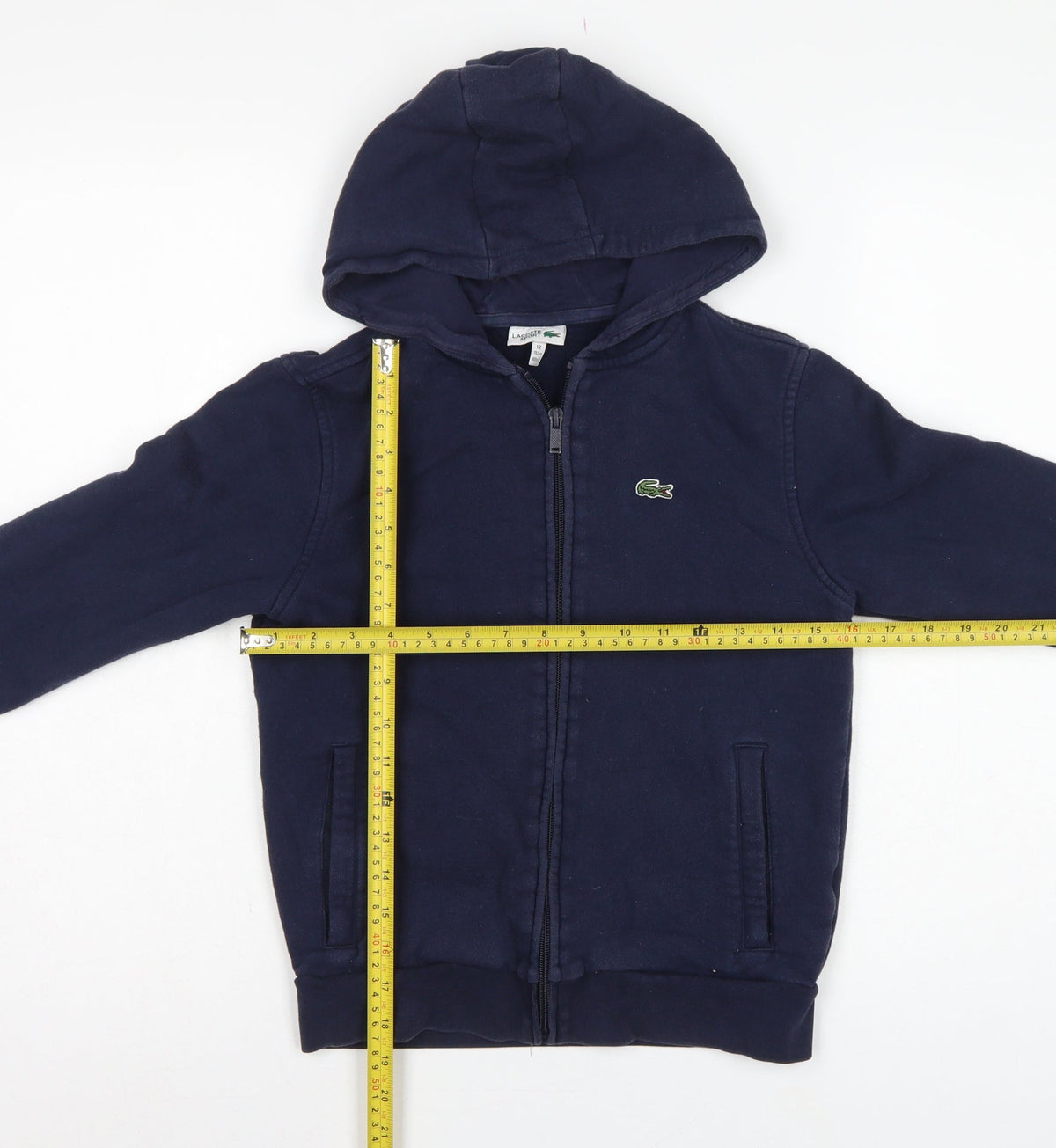 Lacoste Sport Boys Blue 12 Years Full Zip Hooded Logo Hoodie
